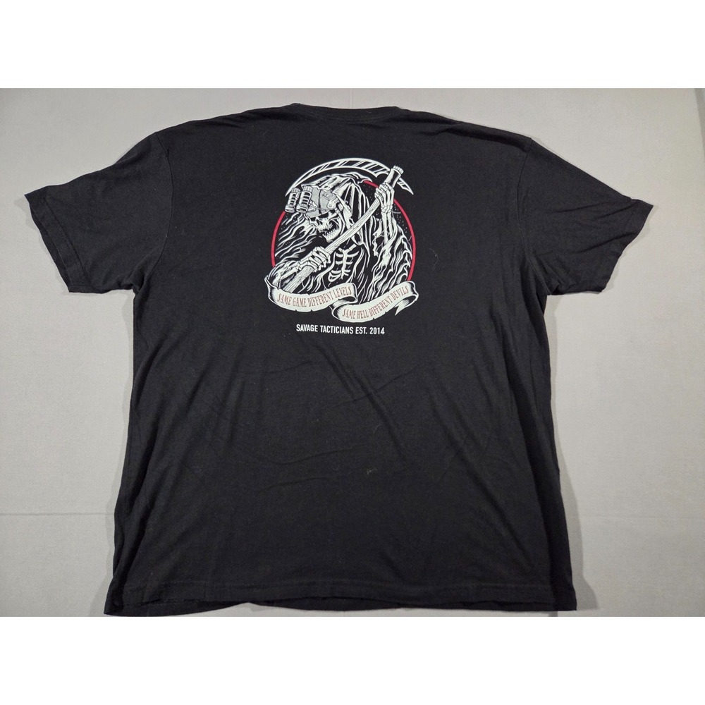 Savage Tacticians Shirt Mens 2 Extra Large Black Skeleton Bones Military USA